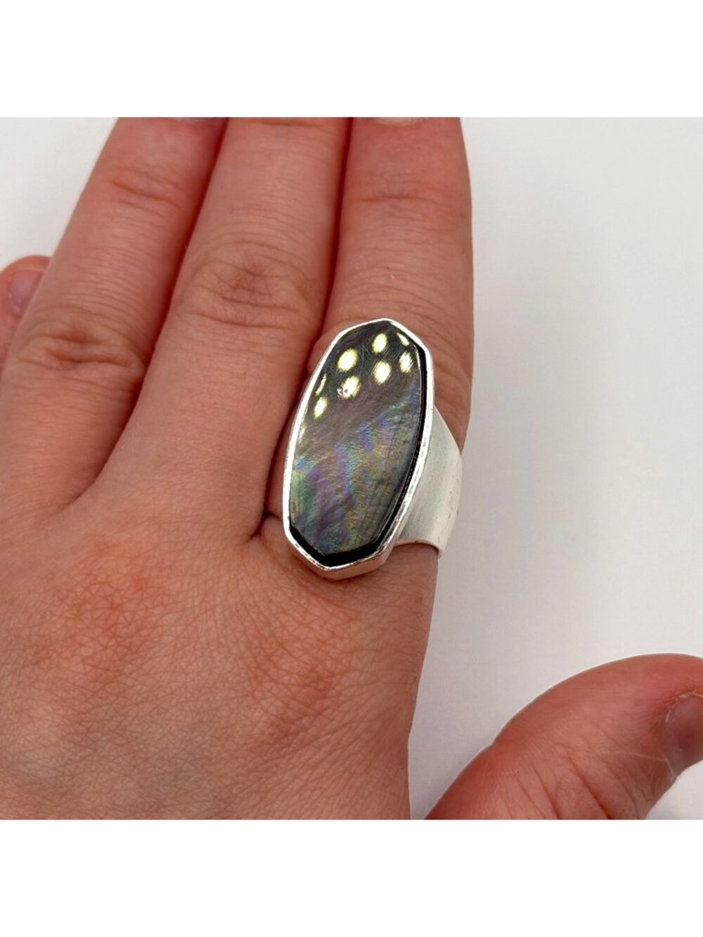 Kendra Scott Silver Statement Ring Size 7.5